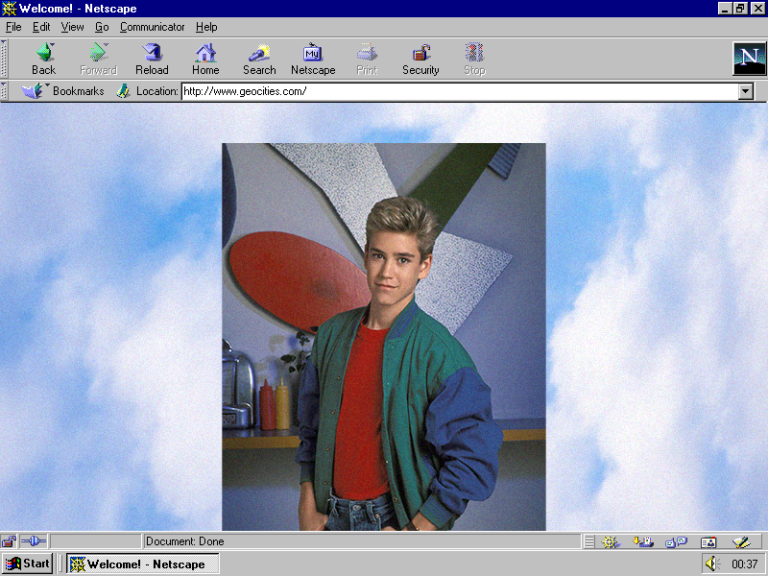 This image depicts a 90's GeoCities site dedicated to Zach Morris.